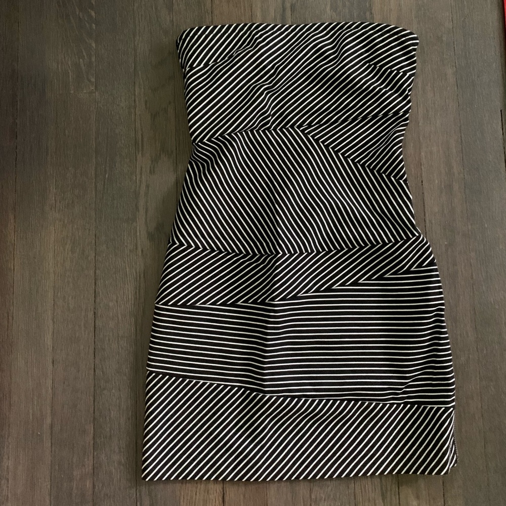 New Banana Republic Black White Striped Tube Dress
